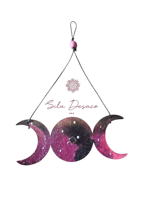 Mobile Lua triplice rosa e preto