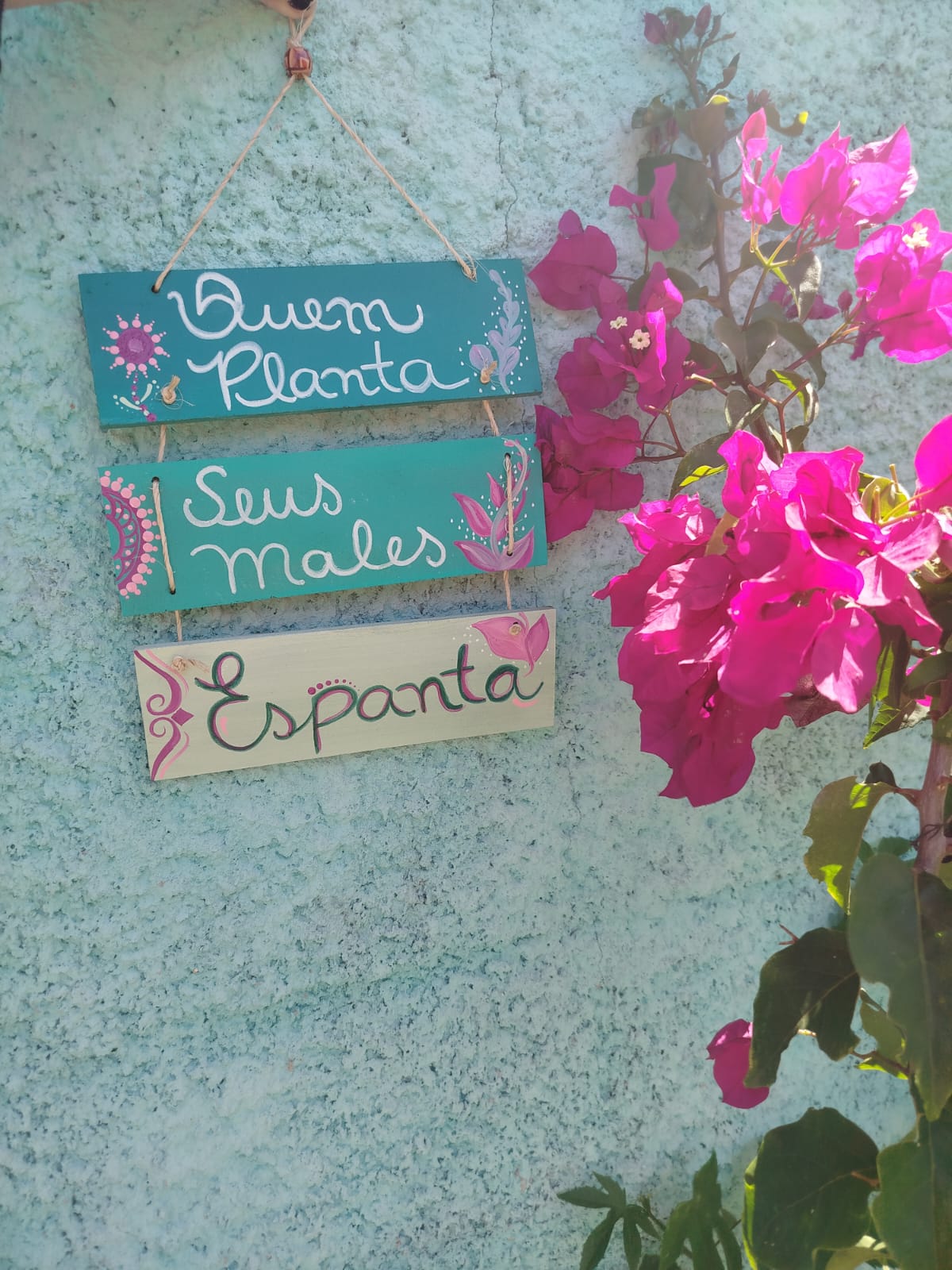 Placa Quem Planta seus males espanta