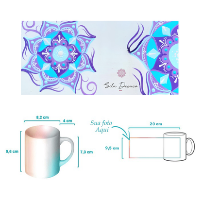 Caneca Lilás e azul