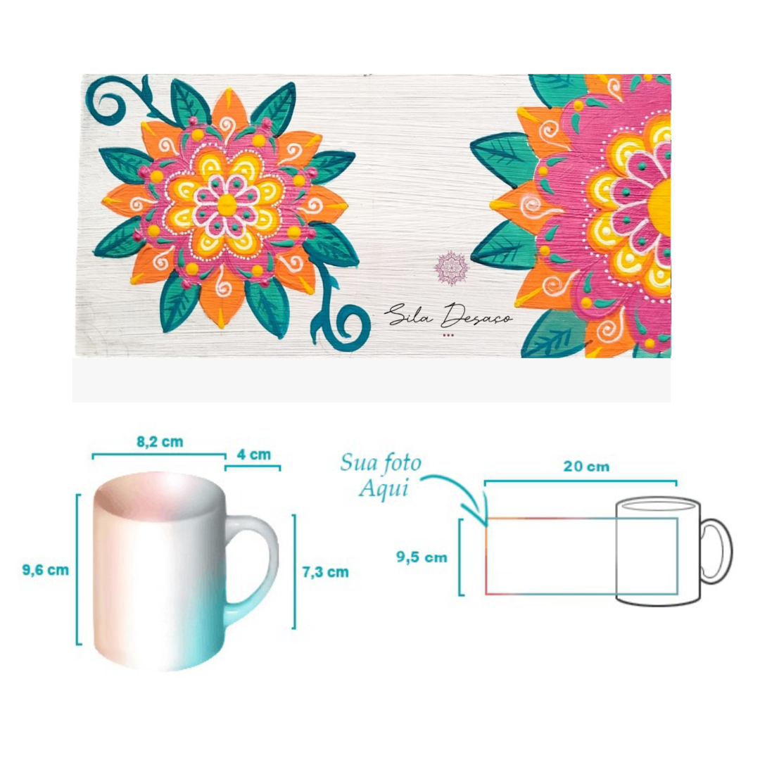 Caneca Laranja e Rosa