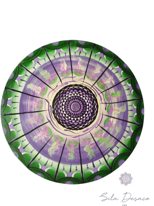 Mandala Tórus lilás e verde