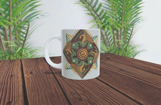 Caneca Marrom e verde